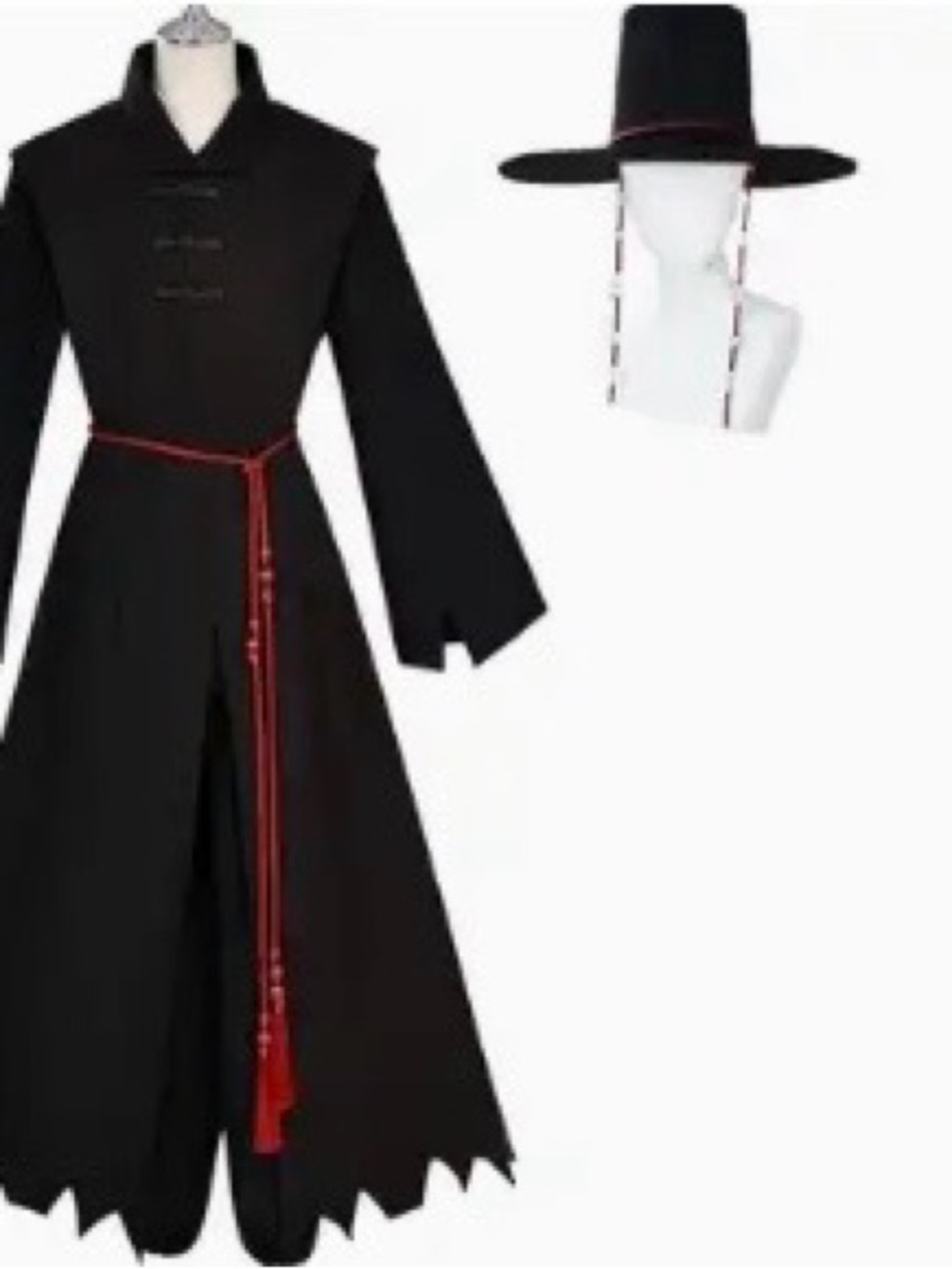 K POP Demon Hunters Saja Boys Black/ Red Costume with Hat (Men’s Size L)